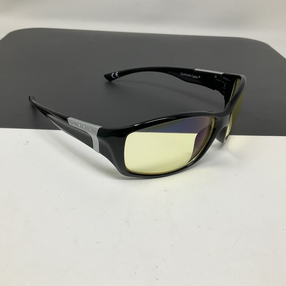 GUNNAR - El leven Glossy Onyx Black Computer Glasses Blue Light Block  Wrap Rare
